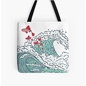 Ponyo Movie - Ponyo waves All Over Print Tote Bag RB2212