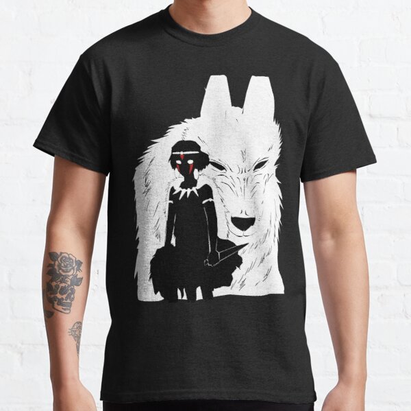 Princess Mononoke And Wolf Illustration - Black And White Classic T-Shirt RB2212 product Offical GHIBLI1 Merch