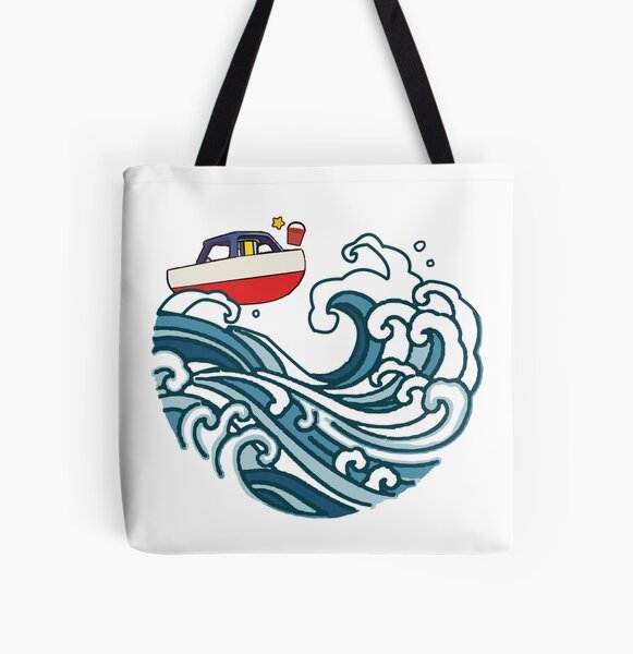 boat on big wave All Over Print Tote Bag RB2212 product Offical GHIBLI1 Merch