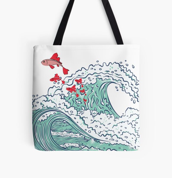 Ponyo waves All Over Print Tote Bag RB2212 product Offical GHIBLI1 Merch