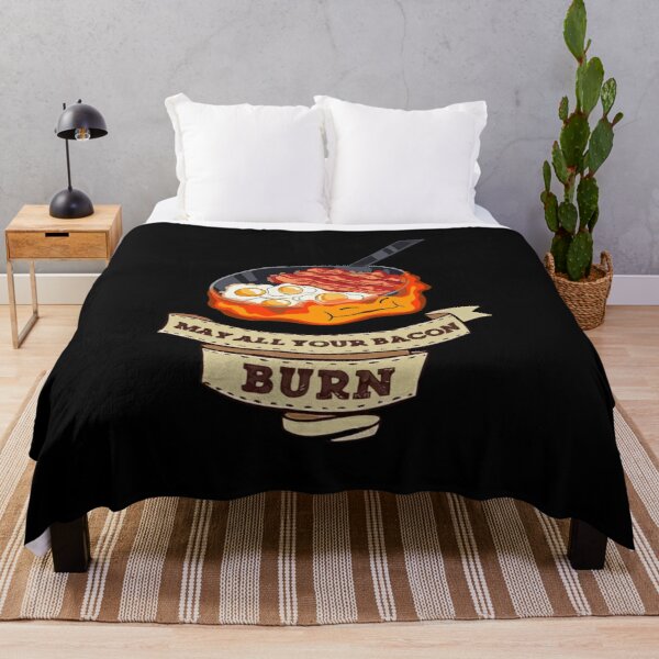 Calcifer May All Your Bacon Burn Throw Blanket RB2212 product Offical GHIBLI1 Merch